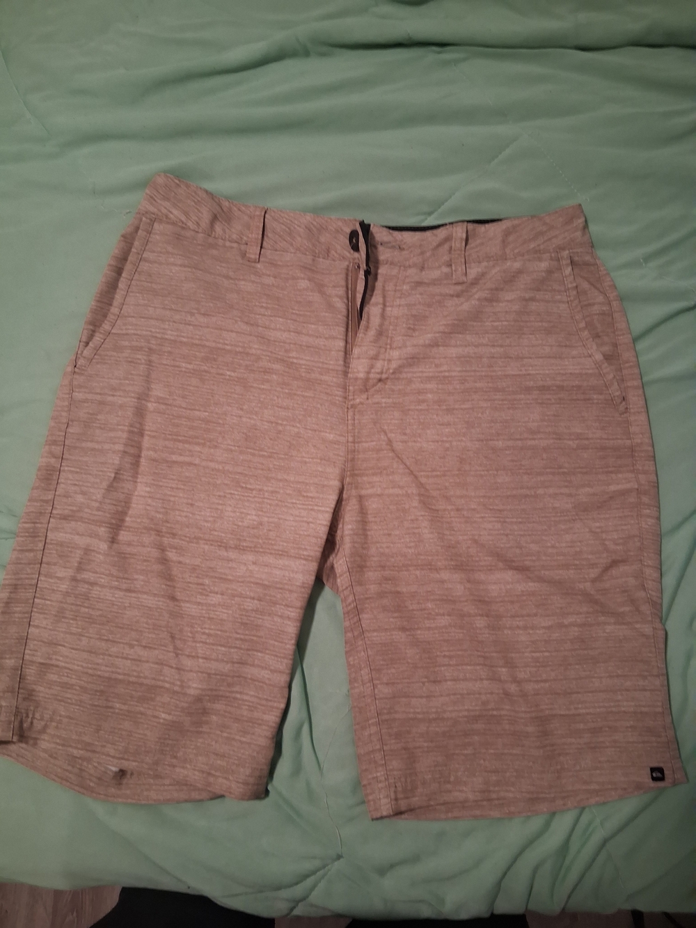 Quicksilver Men's Flat-Front Shorts in Khaki Stripes
